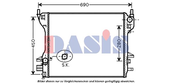 AKS DASIS Радиатор, охлаждение двигателя 370049N